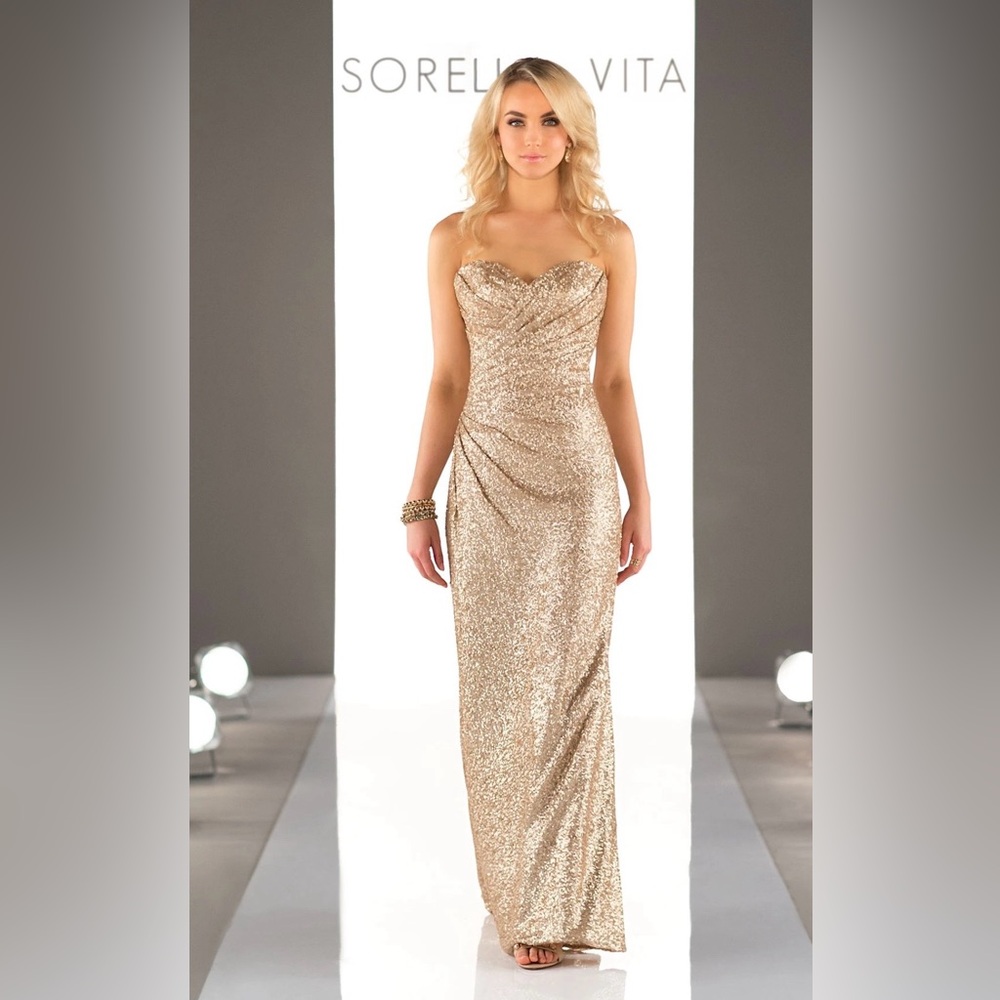 SORELLA VITA Strapless Gold Gown